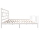 Rama łóżka, biała, lite drewno sosnowe, 180x200 cm, Super King