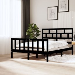 Rama łóżka, czarna, lita sosna, 150x200 cm, 5FT, King Size
