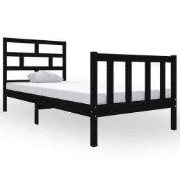 Rama łóżka, czarna, lita sosna, 90x190 cm, 3FT, pojedyncza