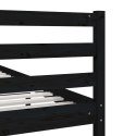 Rama łóżka, czarna, lite drewno, 90x200 cm