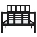 Rama łóżka, czarna, lite drewno, 90x200 cm