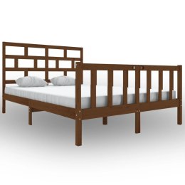 Rama łóżka, miodowy brąz, lita sosna, 150x200cm, 5FT, King Size
