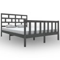 Rama łóżka, szara, lita sosna, 150x200 cm, 5FT, King Size