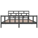 Rama łóżka, szara, lite drewno sosnowe, 200 x 200 cm