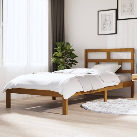 Rama łóżka, miodowy brąz, lite drewno sosnowe, 100 x 200 cm