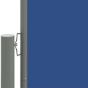 Zwijana markiza boczna na taras, niebieska, 117 x 600 cm