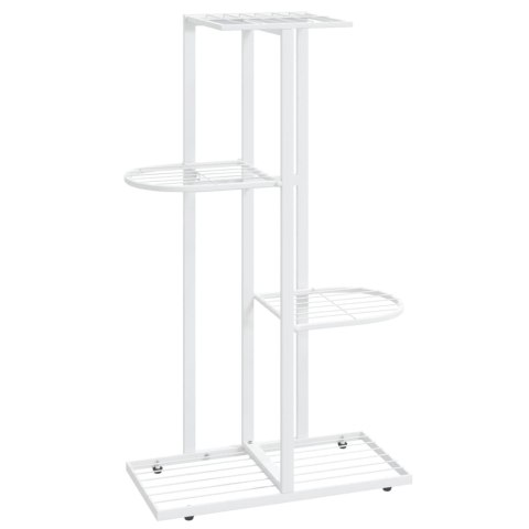 4-poziomowy stojak na kwiaty, 43x22x76 cm, biały, metalowy 4-poziomowy stojak na kwiaty, 43x22x76 cm, biały, metalowy