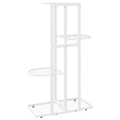 4-poziomowy stojak na kwiaty, 43x22x76 cm, biały, metalowy 4-poziomowy stojak na kwiaty, 43x22x76 cm, biały, metalowy
