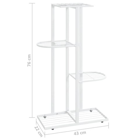 4-poziomowy stojak na kwiaty, 43x22x76 cm, biały, metalowy 4-poziomowy stojak na kwiaty, 43x22x76 cm, biały, metalowy