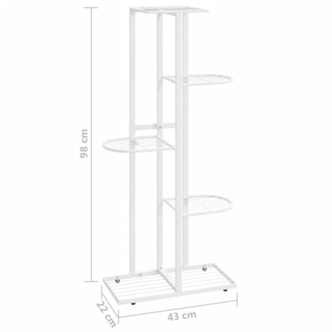 5-poziomowy stojak na kwiaty, 43x22x98 cm, biały, metalowy 5-poziomowy stojak na kwiaty, 43x22x98 cm, biały, metalowy