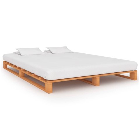 Rama łóżka z palet, brązowa, lite drewno sosnowe, 140 x 200 cm