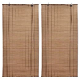 Bambusowe rolety, 2 szt., 80 x 160 cm, brązowe