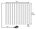 Świąteczna kurtyna świetlna - 3x3m, 300 LED, kolorowa