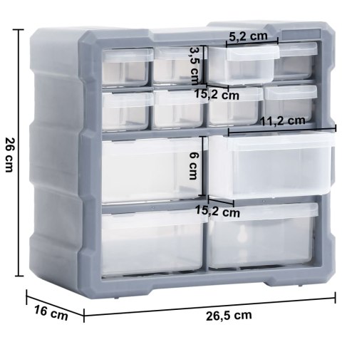 Organizery z 12 szufladkami, 2 szt, 26,5x16x26 cm Organizery z 12 szufladkami, 2 szt, 26,5x16x26 cm