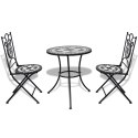 3-cz. zestaw mebli bistro z mozaiką czarno-białą