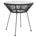 3-częściowy zestaw mebli ogrodowych, rattan PVC, czarny