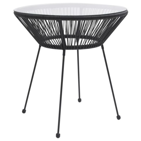 3-częściowy zestaw mebli ogrodowych, rattan PVC, czarny