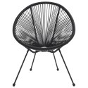 3-częściowy zestaw mebli ogrodowych, rattan PVC, czarny