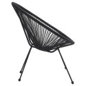 3-częściowy zestaw mebli ogrodowych, rattan PVC, czarny