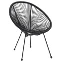 5-częściowy zestaw mebli ogrodowych, rattan PVC, czarny