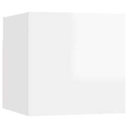 Szafka nocna, wysoki połysk, biała, 30,5x30x30 cm, płyta