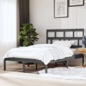Rama łóżka, szara, lite drewno, 150x200 cm, King Size