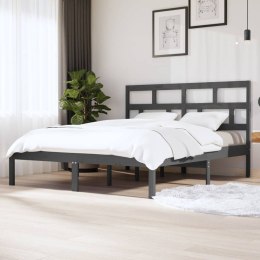 Rama łóżka, szara, lite drewno sosnowe, 160 x 200 cm