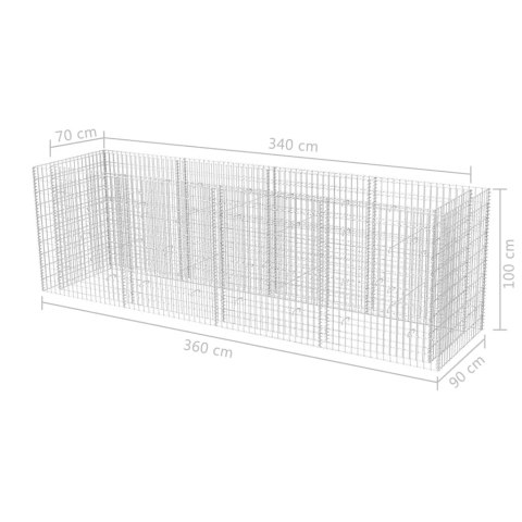 Podwyższona donica, ze stali 360 x 90 x 100 cm Podwyższona donica, ze stali 360 x 90 x 100 cm