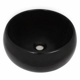 Umywalka ceramiczna, okrągła, 40x15 cm, czarna