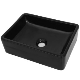 Umywalka ceramiczna, prostokątna, 41x30x12 cm, czarna