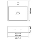 Umywalka ceramiczna z otworem na kran, 51,5x38,5x15 cm, czarna