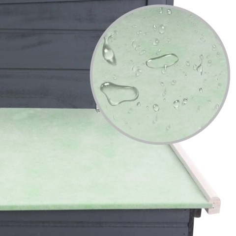 Klatka dla kur z miejscem do gniazdowania, szara, drewniana