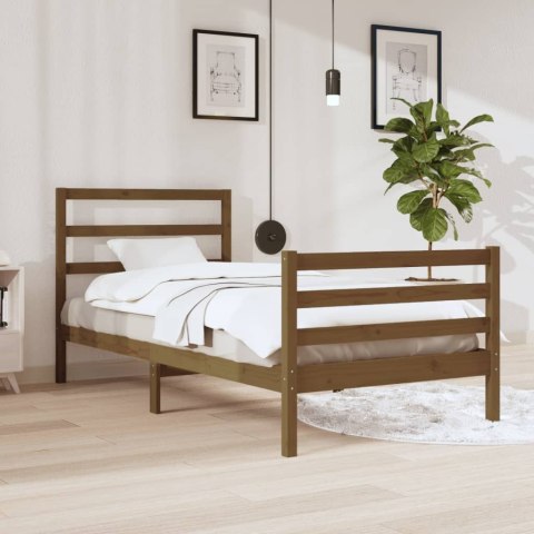 Rama łóżka, miodowy brąz, lite drewno sosnowe, 90x200 cm