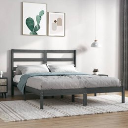Rama łóżka, szara, lite drewno sosnowe, 120x200 cm