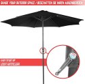 MIADOMODO Parasol z klamką 250 cm, czarny