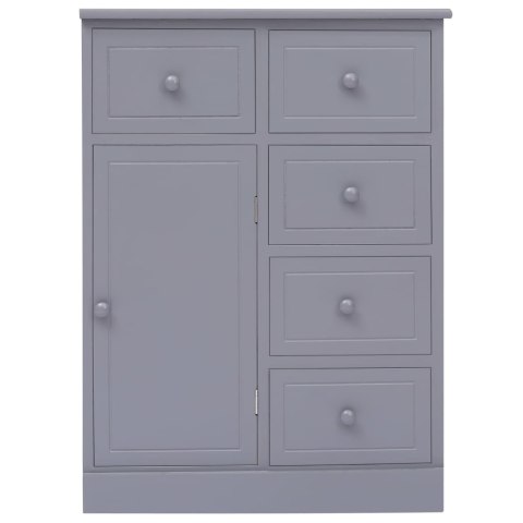 Komoda z 10 szufladami, szara, 113 x 30 x 79 cm, drewniana