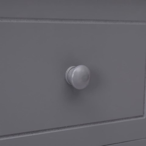 Komoda z 10 szufladami, szara, 113 x 30 x 79 cm, drewniana