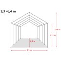 Namiot dla bydła, PVC 550 g/m², 3,3 x 6,4 m, ciemnozielony