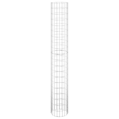 Okrągłe donice gabionowe, podniesione, 3 szt., stal, Ø30x200 cm