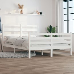 Rama łóżka, lite drewno sosnowe, 140 x 200 cm, biała