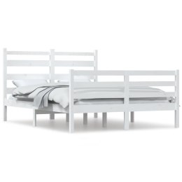 Rama łóżka, lite drewno sosnowe, 160 x 200 cm, biała