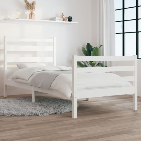 Rama łóżka, lite drewno sosnowe, 90x200 cm, biała