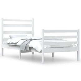 Rama łóżka, lite drewno sosnowe, 90x200 cm, biała