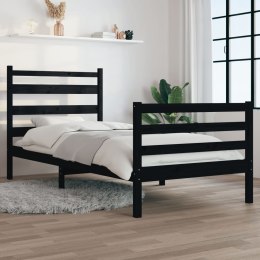 Rama łóżka, lite drewno sosnowe, 90x200 cm, czarna