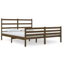 Rama łóżka, miodowa, lite drewno sosnowe, 150x200 cm, King Size