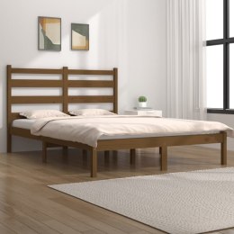 Rama łóżka, miodowy brąz, lite drewno sosnowe, 120 x 200 cm