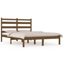 Rama łóżka, miodowy brąz, lite drewno sosnowe, 200 x 200 cm