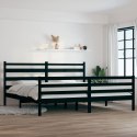 Rama łóżka, lite drewno sosnowe, 200 x 200 cm, czarna