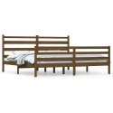 Rama łóżka, lite drewno sosnowe, 200 x 200 cm, miodowy brąz