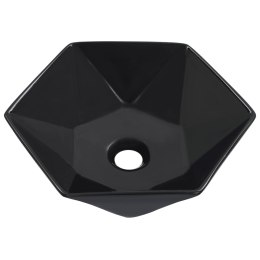 Umywalka, 41 x 36,5 x 12 cm, ceramiczna, czarna